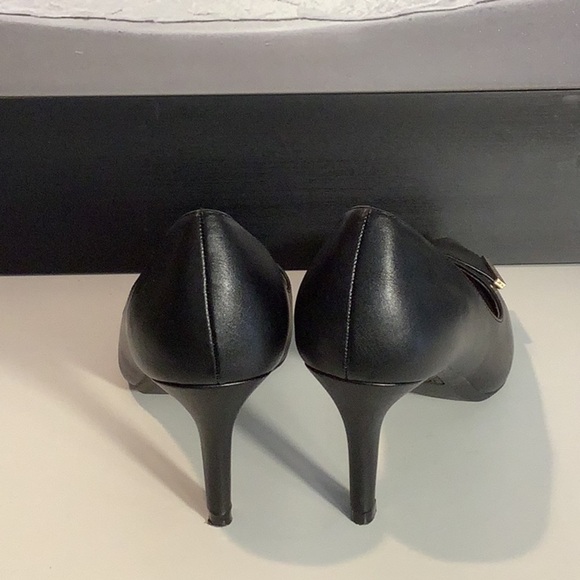 Jones New York Signature Black Faux Leather Pointed Toe Slip On Pump Heel Sz 7 - Picture 7 of 12